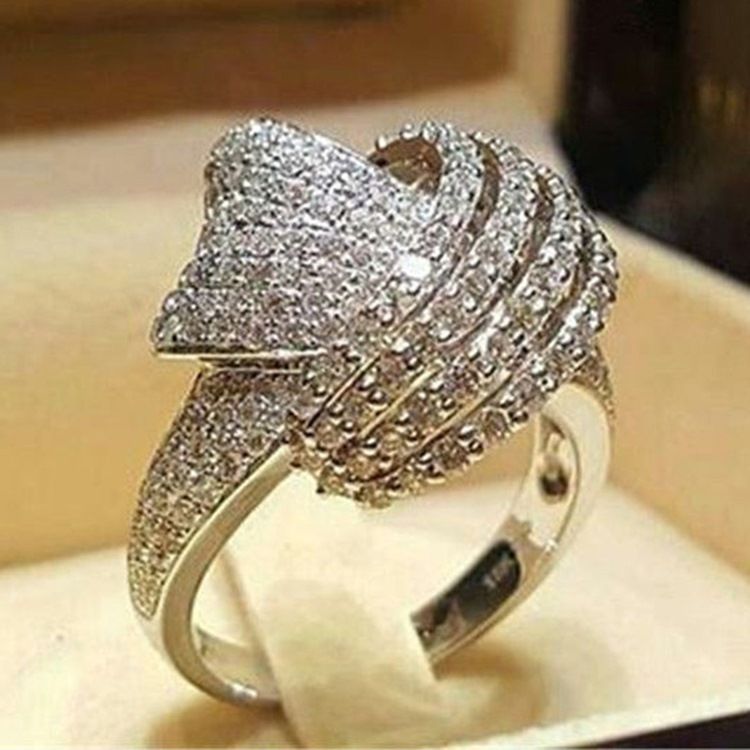 Rhinestone Diamante Skinnende Ring