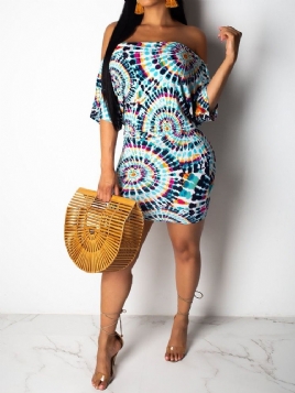 African Fashion Off Shoulder Half Sleeve Bodycon Dress