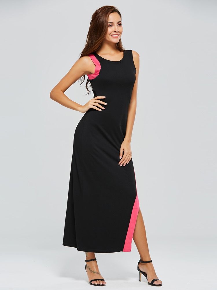 Color Block Scoop Pullover Sheath Dress