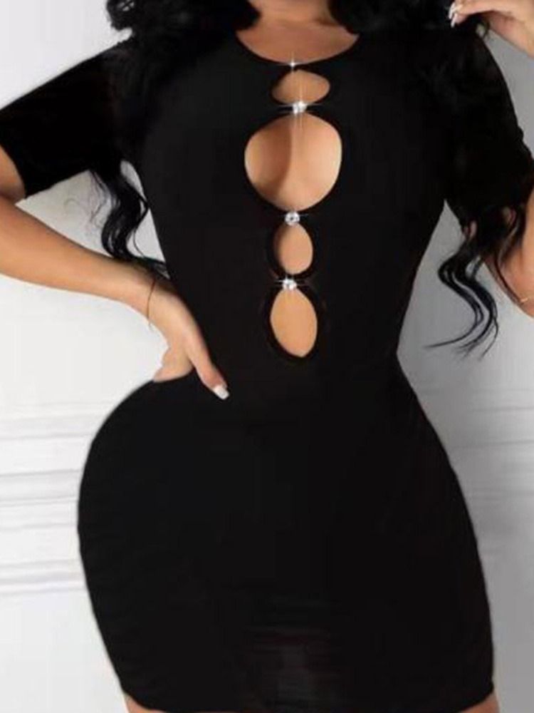 Kortermet Hul Bodycon-Kjole Over Kneet