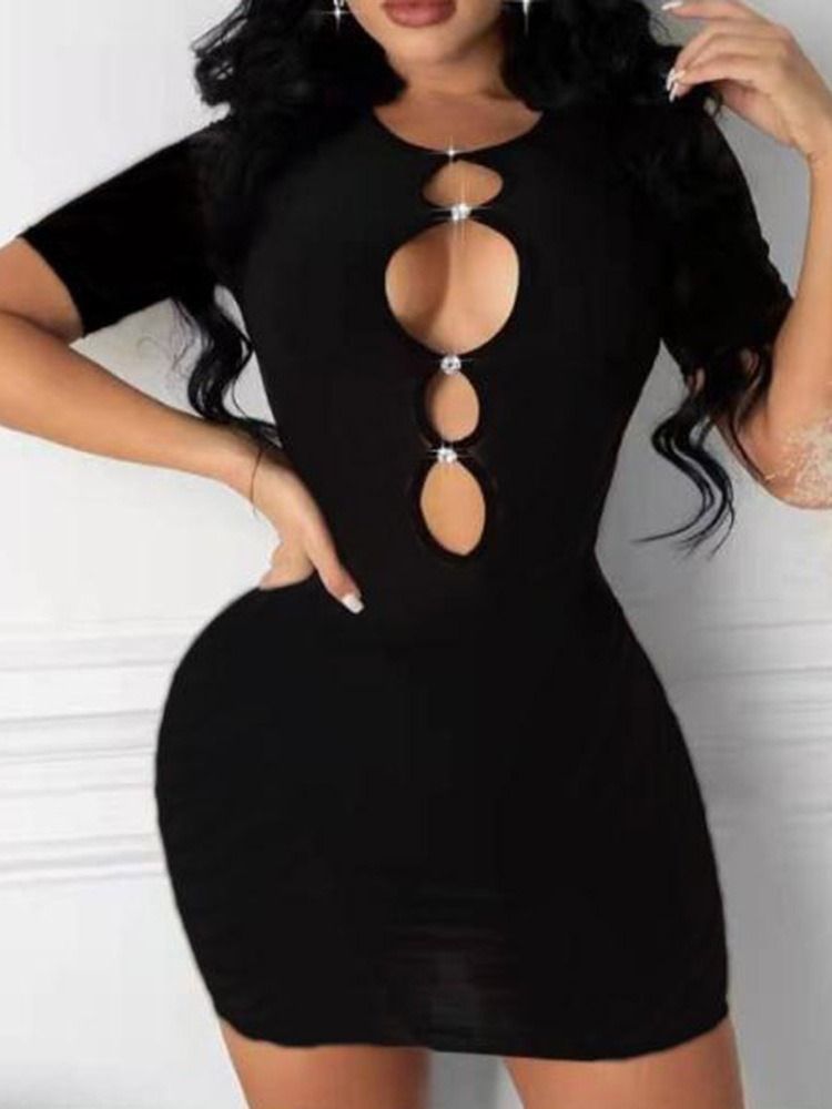 Kortermet Hul Bodycon-Kjole Over Kneet