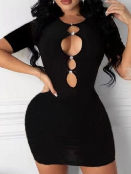 Kortermet Hul Bodycon-Kjole Over Kneet