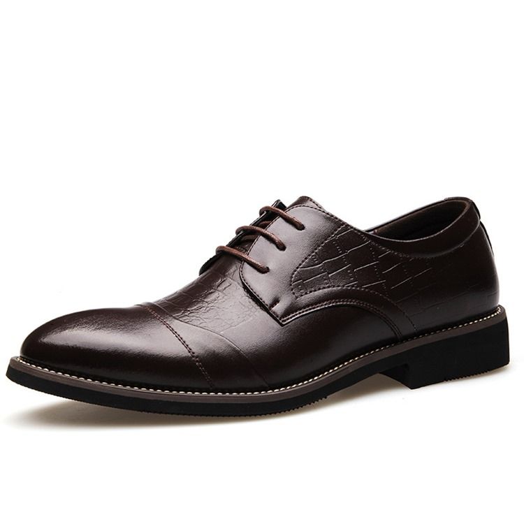 Croco Point Toe Menn Oxfords