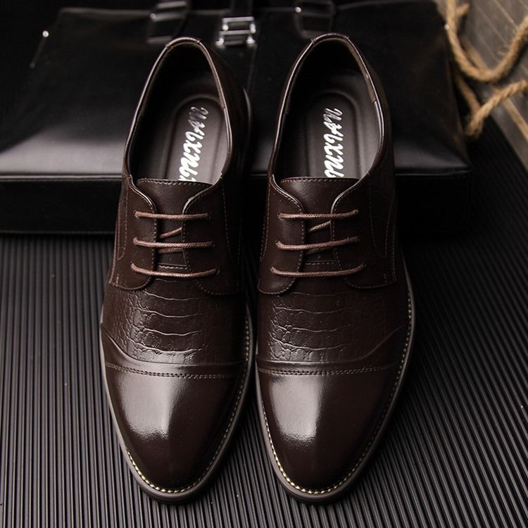 Croco Point Toe Menn Oxfords