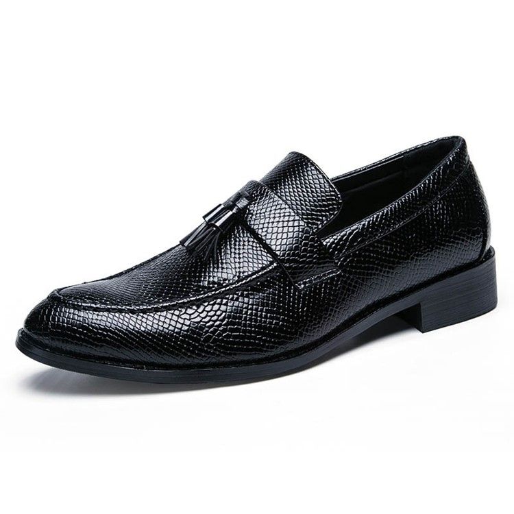 Pu Frynser Slip-On Rund Tå Menn Oxfords