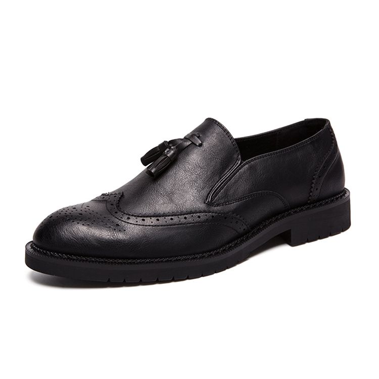 Pu Rund Toe Slip-On Menns Kjole Sko