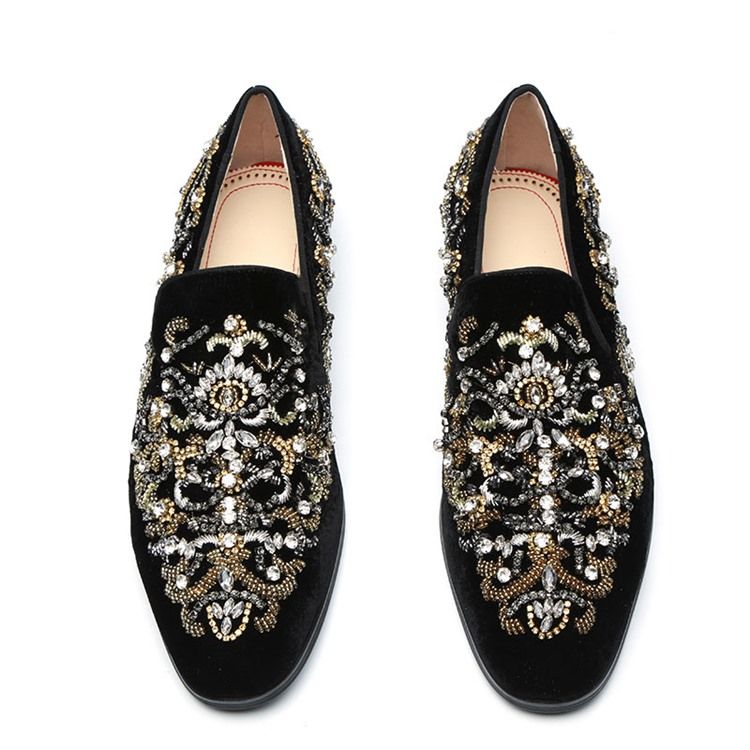 Rhinestone Rund Tå Oxfords For Menn