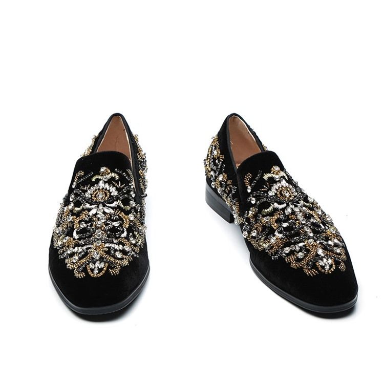 Rhinestone Rund Tå Oxfords For Menn