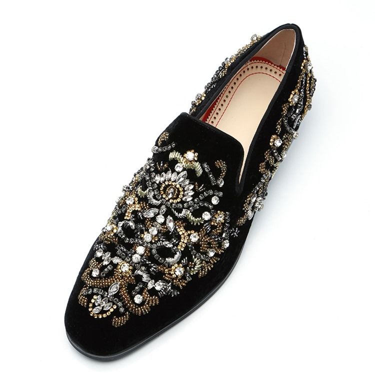 Rhinestone Rund Tå Oxfords For Menn