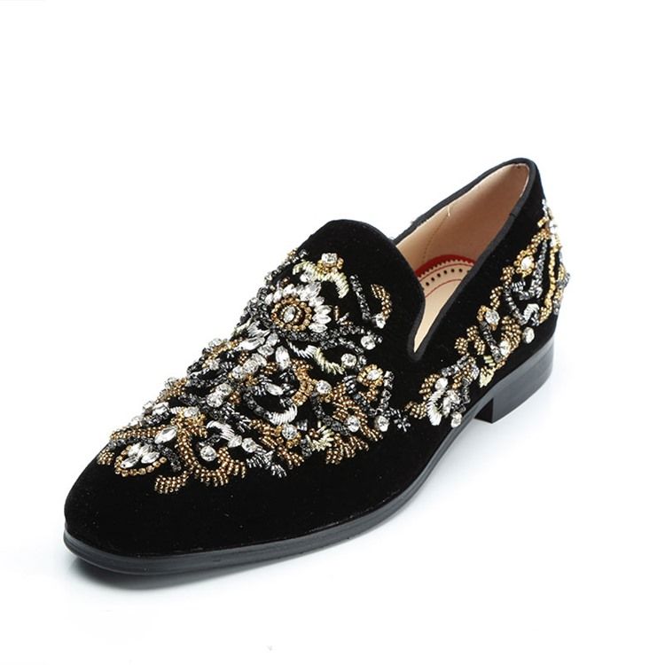 Rhinestone Rund Tå Oxfords For Menn