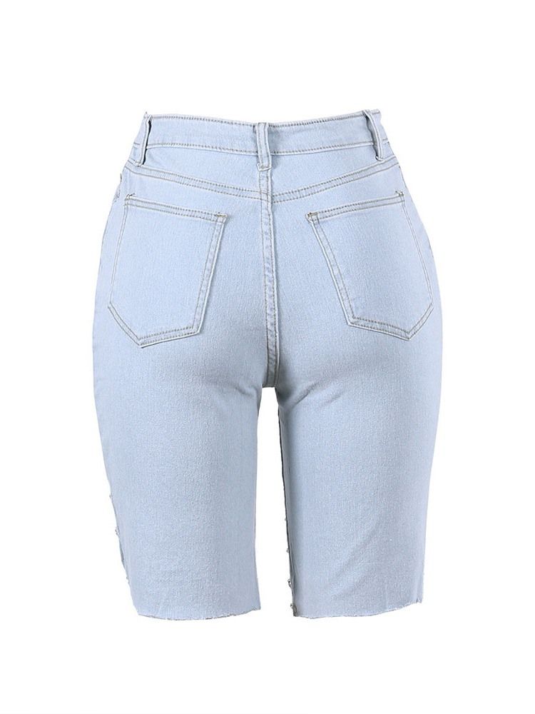 Asymmetrisk Kjede Vanlig Skinny Shorts