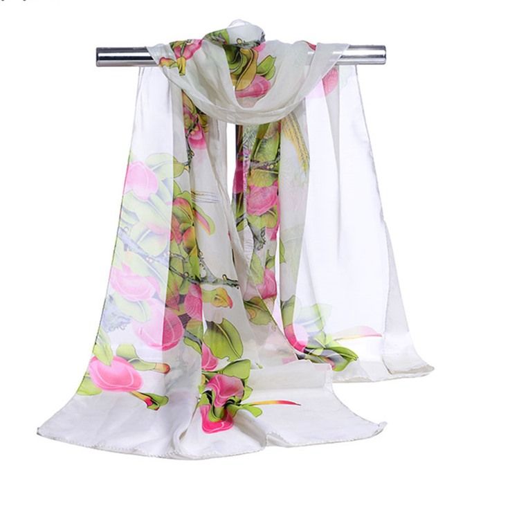 Nytt Mote Chiffon Blomsterskjerf