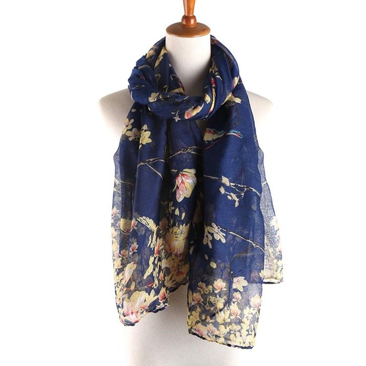 Voile Vintage Print Blomsterskjerf