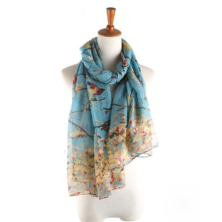 Voile Vintage Print Blomsterskjerf