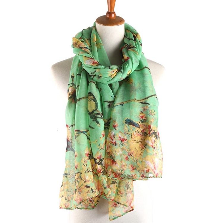 Voile Vintage Print Blomsterskjerf