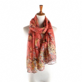 Voile Vintage Print Blomsterskjerf