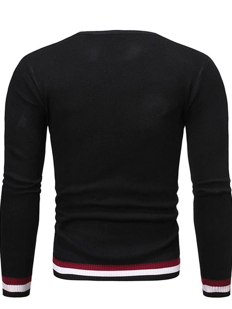 Rund Hals Standard Color Block Vinter Slim Genser