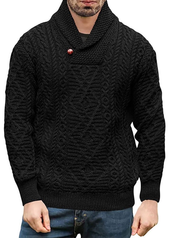 Turtleneck Button Standard Vinter Slim Genser