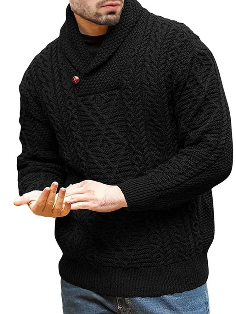 Turtleneck Button Standard Vinter Slim Genser