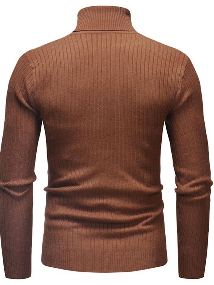 Vanlig Standard Turtleneck Uformell Slank Genser For Menn