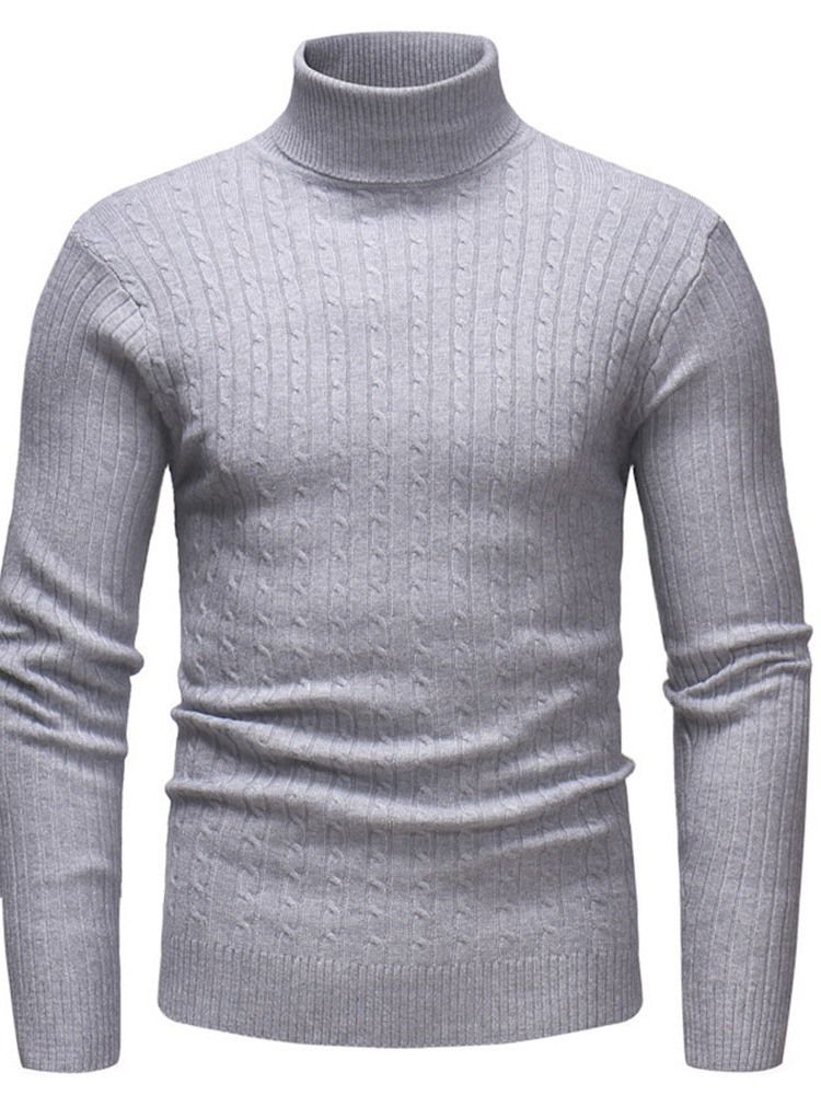 Vanlig Standard Turtleneck Uformell Slank Genser For Menn