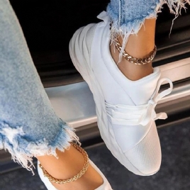 Lace-Up Slip-On Rund Tå Casual Tynne Sko