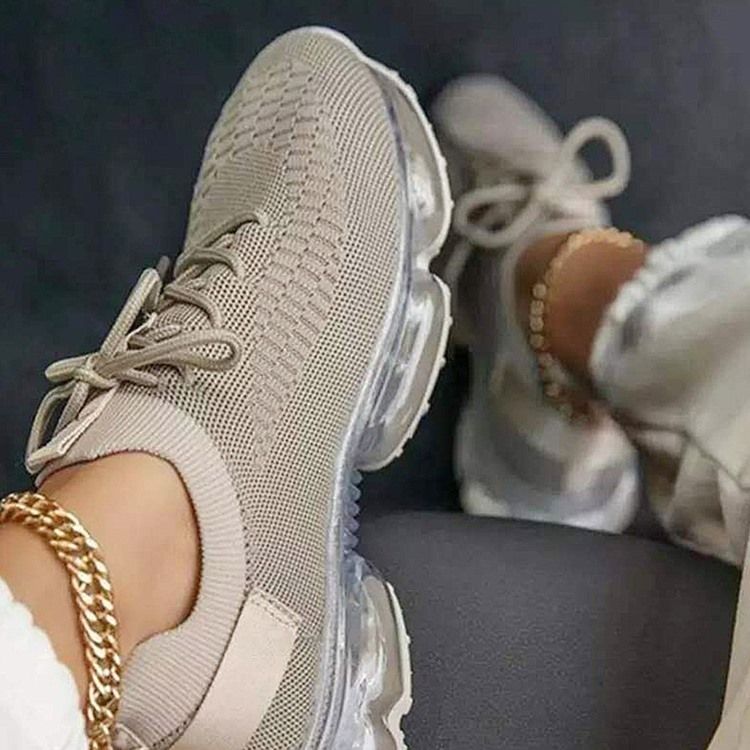 Rund Tå Low-Cut Øvre Vanlige Sneakers Med Snøring