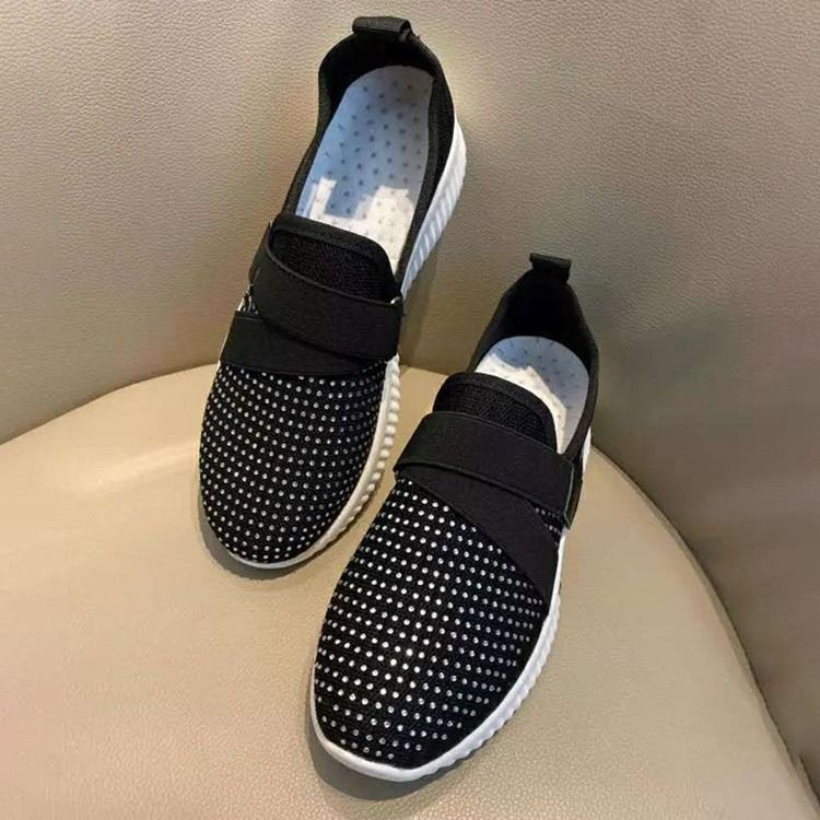 Slip-On Rhinestone Rund Toe Casual Sneakers