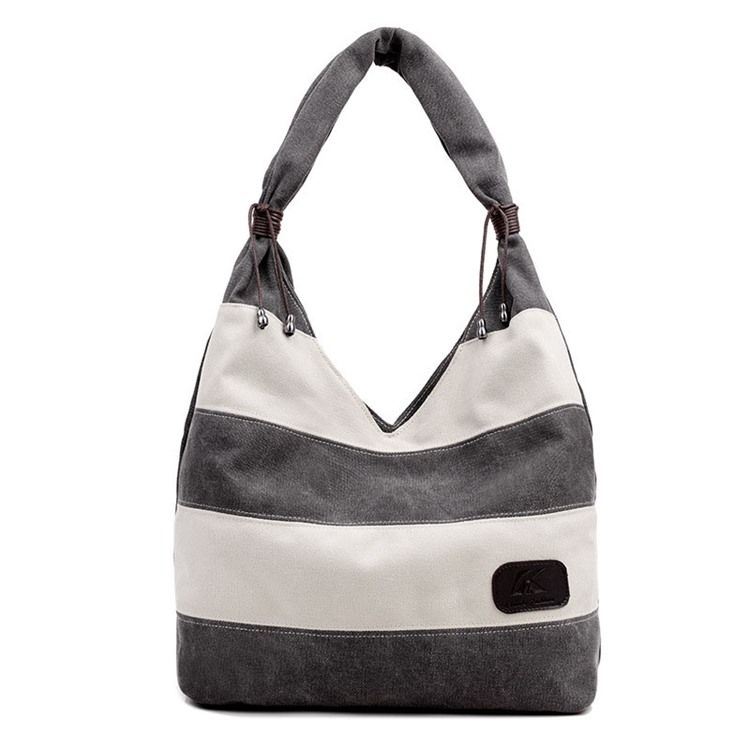 Enkel Color Block Canvas Tote Bag