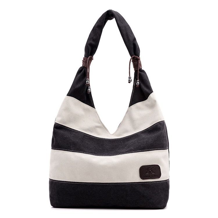 Enkel Color Block Canvas Tote Bag