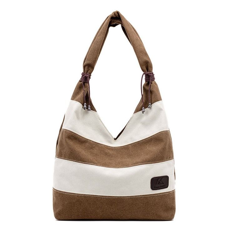 Enkel Color Block Canvas Tote Bag