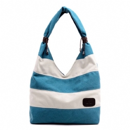 Enkel Color Block Canvas Tote Bag