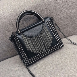 Rivet Pu Vanlige Rektangulære Crossbody-Vesker