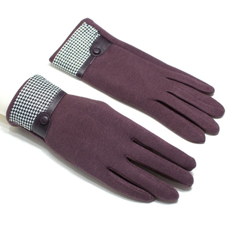 Hold Warm Dot Cotton Lady Gloves