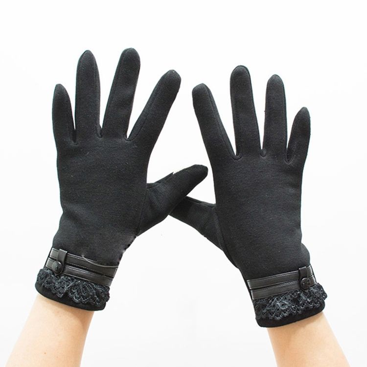 Hold Warm Dot Cotton Lady Gloves