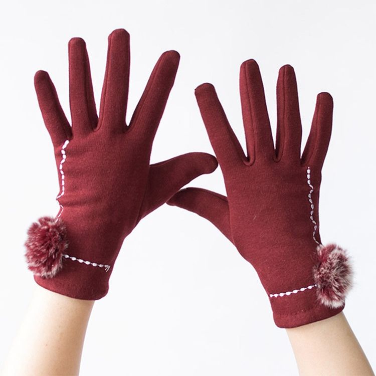 Hold Warm Dot Cotton Lady Gloves