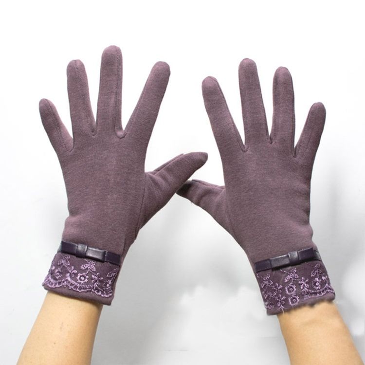 Hold Warm Dot Cotton Lady Gloves