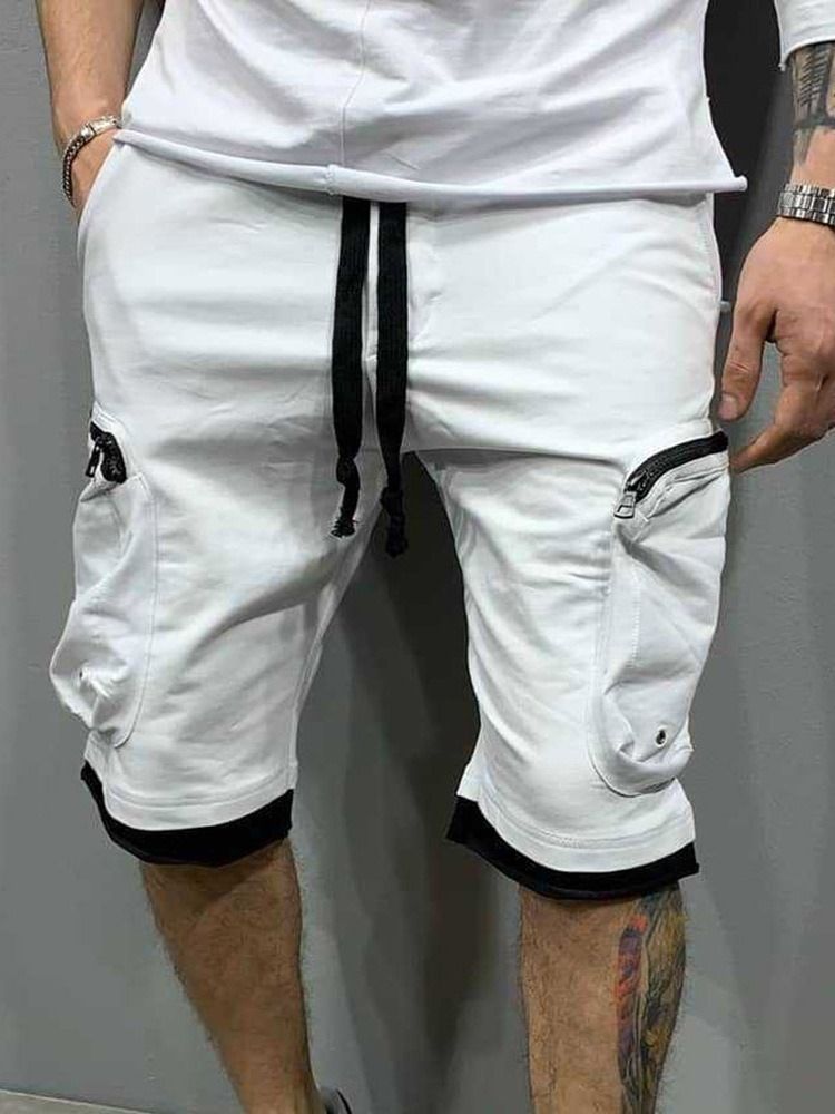 Lomme Rett Fargeblokk Hip Hop Mid Waist Casual Bukser