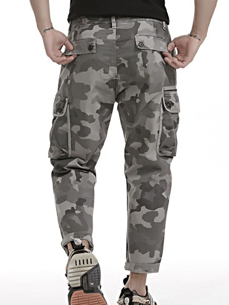 Print Camouflage Casual Glidelås Casual Bukser