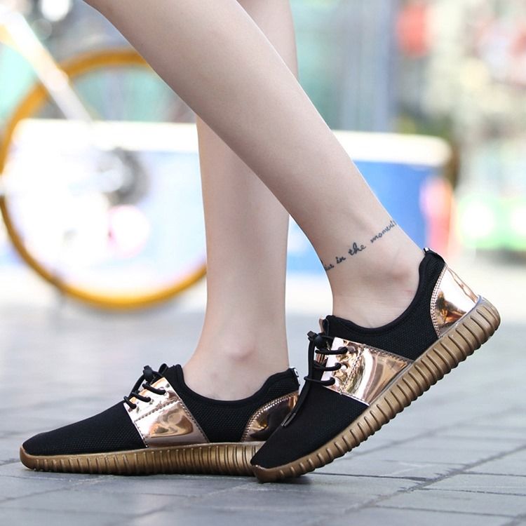 Lace-Up Platform Low Cut Øvre Pu-Sneakers