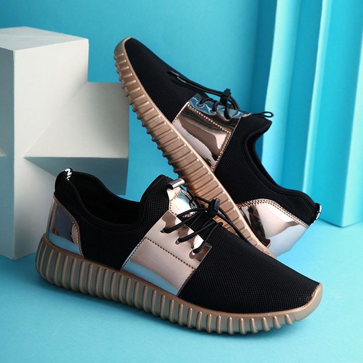 Lace-Up Platform Low Cut Øvre Pu-Sneakers