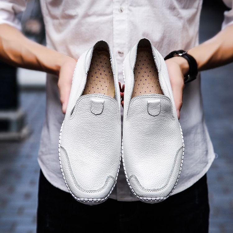 Pu Slip-On Rund Tå Komfortable Loafers For Menn