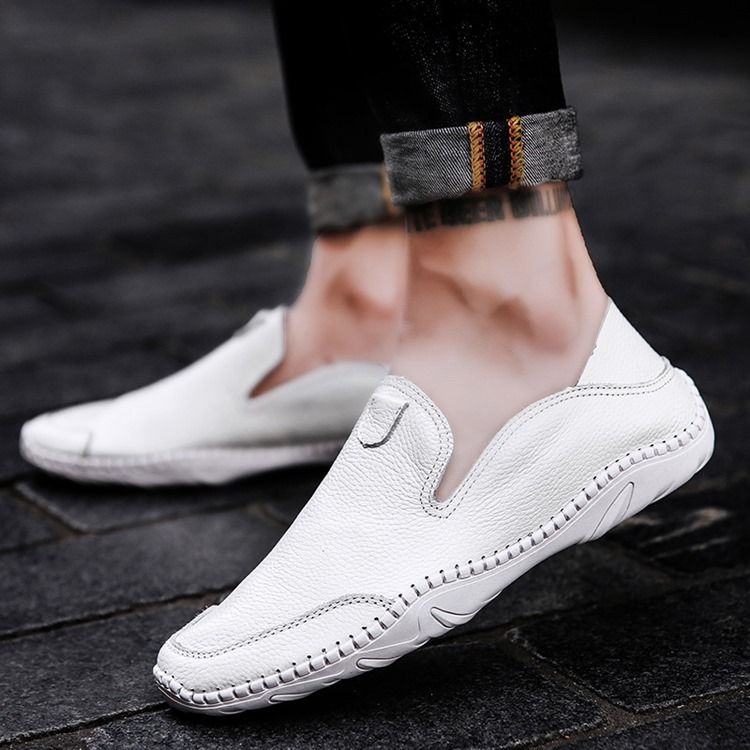 Pu Slip-On Rund Tå Komfortable Loafers For Menn