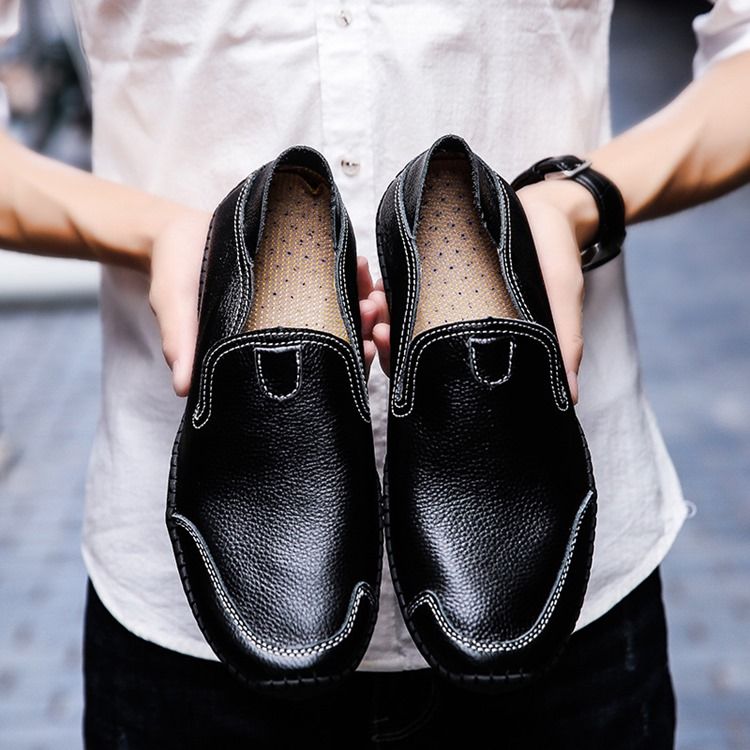 Pu Slip-On Rund Tå Komfortable Loafers For Menn