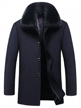 Lapel Mellomlengde Vanlig Slim Enkel Breasted Coat