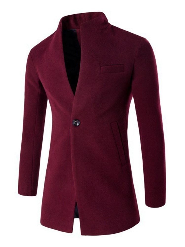 Standard Stativ Krage Vanlig Slim One Button Coat