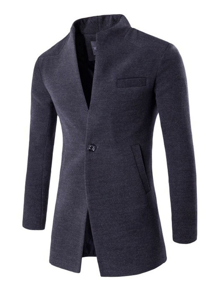 Standard Stativ Krage Vanlig Slim One Button Coat