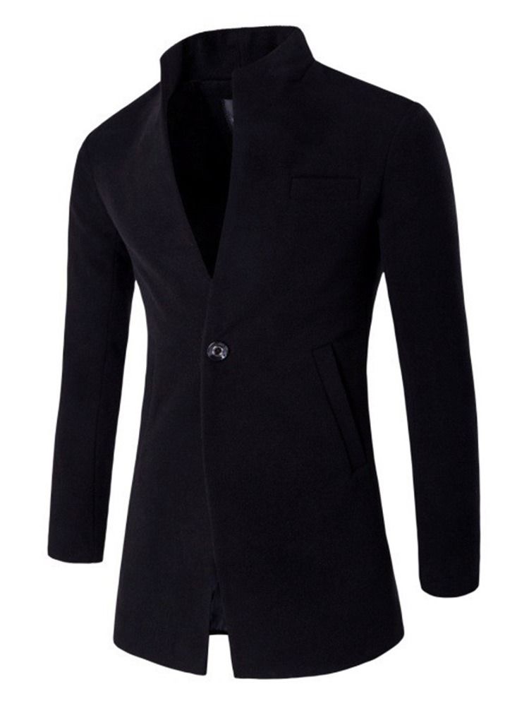 Standard Stativ Krage Vanlig Slim One Button Coat