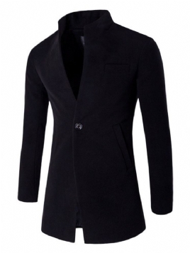 Standard Stativ Krage Vanlig Slim One Button Coat