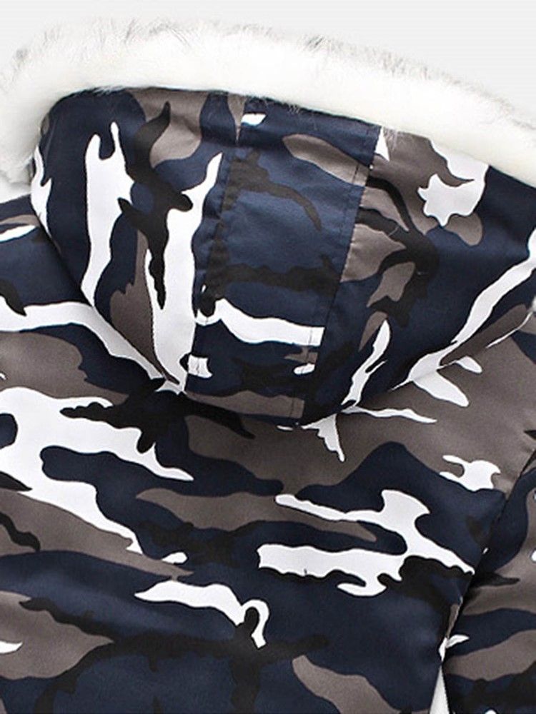 Zip Camouflage Thicken Warm Vinterfrakk For Menn